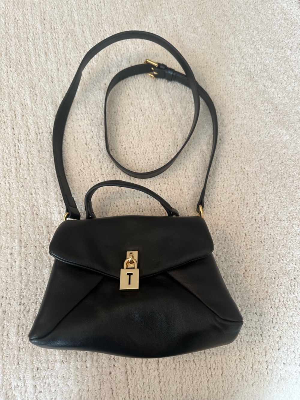 Ted Baker Poppy Mini Satchel  Purse/Crossbody Leather Black